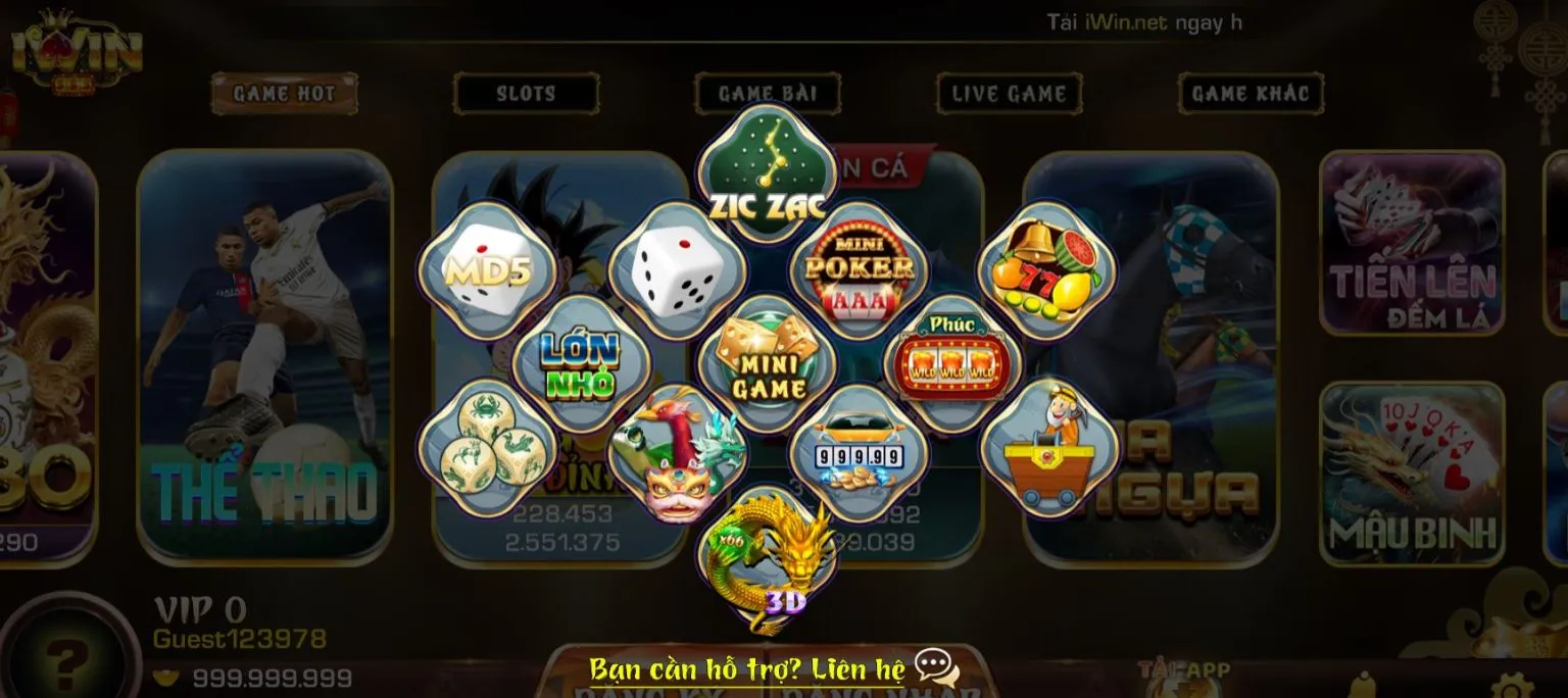 Giao diện game iwin68 cho người chơi Việt