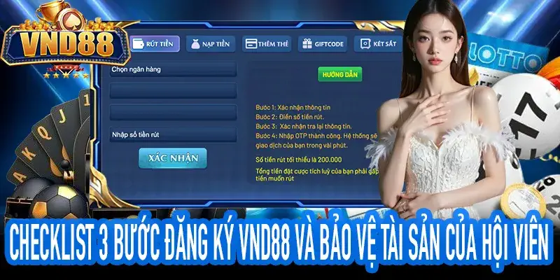 Hình ảnh minh họa checklist sau khi đăng ký VND88 thành công.